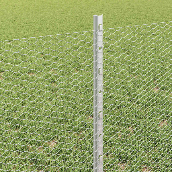 vidaXL Cl&ocirc;ture avec poteau Argent&eacute; 0,6 x 100 m Acier