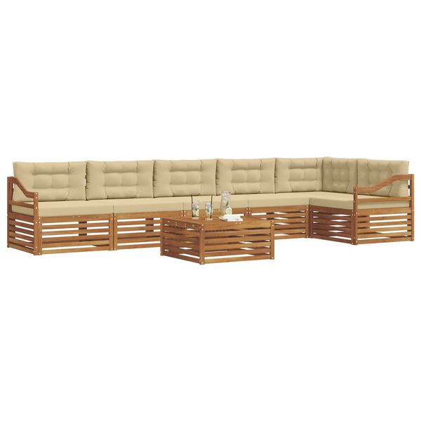 vidaXL Ensemble de canap&eacute;s d'ext&eacute;rieur 7 pcs Naturel et Beige