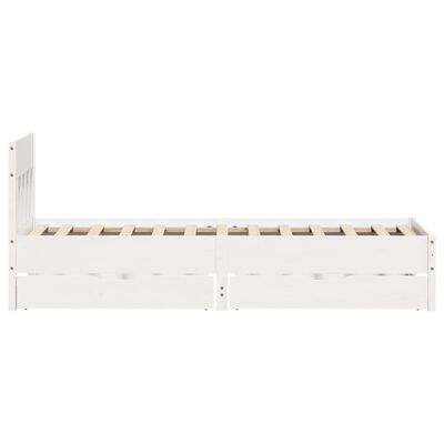 vidaXL Cadre de lit sans matelas blanc 100x200 cm bois de pin massif