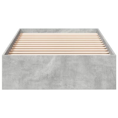 vidaXL Cadre de lit avec tiroirs sans matelas gris béton 75x190 cm