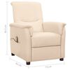 vidaXL Fauteuil de massage Crème Tissu