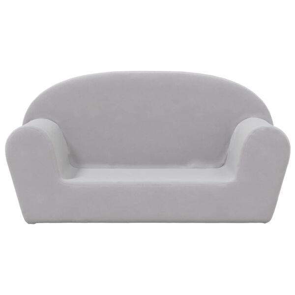 vidaXL Canap&eacute; pour enfants &agrave; 2 places Gris clair Peluche douce