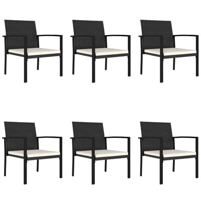 vidaXL Ensemble à manger de jardin 7 pcs Résine tressée Noir