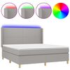 vidaXL Sommier &agrave; lattes de lit matelas LED Gris clair 160x200 cm Tissu