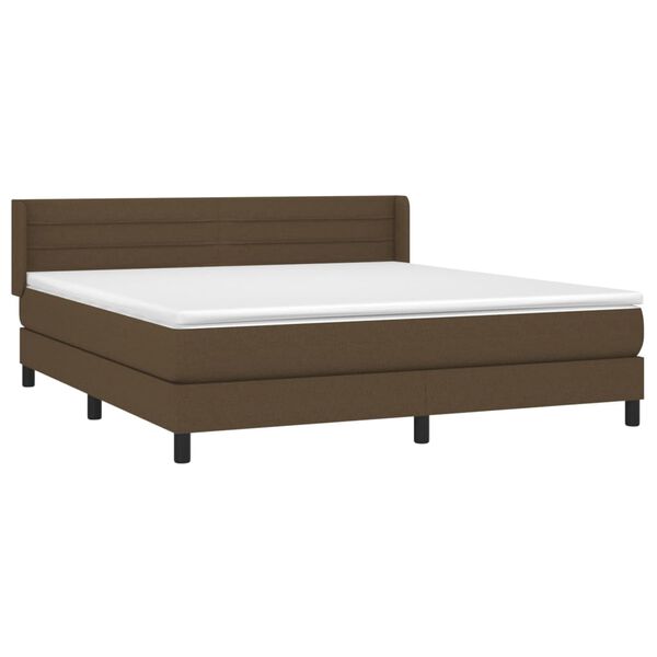 vidaXL Sommier &agrave; lattes de lit avec matelas Marron fonc&eacute; 180x200 cm