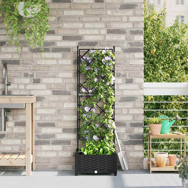 vidaXL Cache-pot de jardin Noir 40 x 40 x 125,5 cm Acier