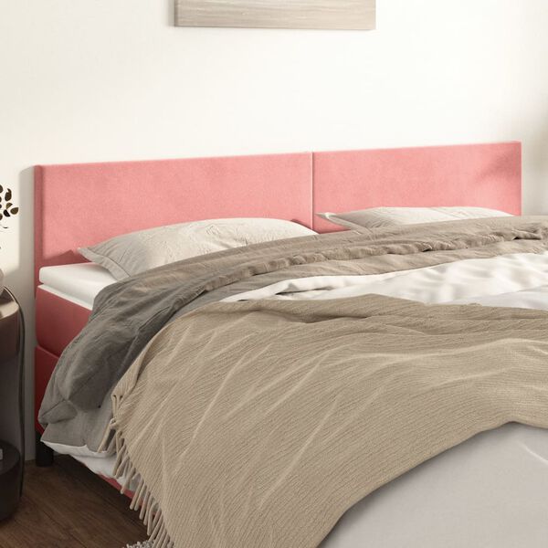 vidaXL T&ecirc;tes de lit 2 pcs Rose 80x5x78/88 cm Velours