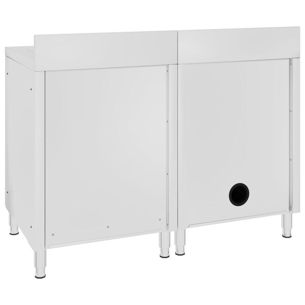 vidaXL &Eacute;vier de cuisine commercial Acier inoxydable 120x60x96 cm