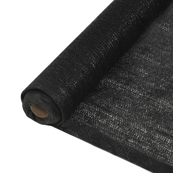 vidaXL Filet brise-vue PEHD 1,5 x 25 m Noir