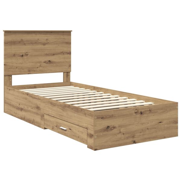 vidaXL Cadre de lit Ch&ecirc;ne artisanal 100 x 200 cm Bois d'ing&eacute;nierie