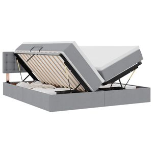 vidaXL Lit de rangement LED avec matelas Gris clair 180 x 200 cm Tissu