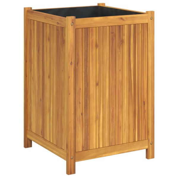 vidaXL Jardini&egrave;re avec doublure 50x50x75 cm bois massif d'acacia