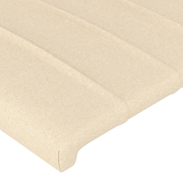 vidaXL T&ecirc;te de lit Cr&egrave;me 200x5x118/128 cm Tissu