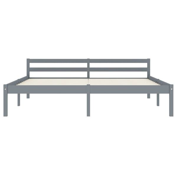 vidaXL Cadre de lit sans matelas gris bois massif de pin 180x200 cm