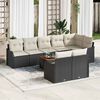 vidaXL Ensemble de canap&eacute; de jardin avec coussin 9 pcs Noir polyrotin