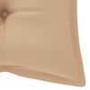 vidaXL Balancelle avec coussin beige 120 cm Bois de teck solide