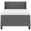 vidaXL Lit &agrave; ressorts avec matelas Gris fonc&eacute; 200 x 90 cm Polyester
