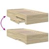 vidaXL Cadre de lit avec tiroirs sans matelas ch&ecirc;ne sonoma 100x200 cm