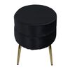 Venture Home Pouf Otto 100x40x41 cm Velours Noir et laiton