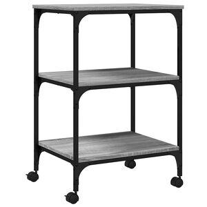 vidaXL Support d'imprimante 3 niveaux sonoma gris 50x41x75 cm