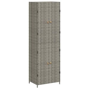 vidaXL Armoire de rangement jardin Gris 59x40x180 cm R&eacute;sine tress&eacute;e