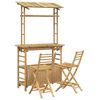 vidaXL Table de bar et tabourets d'ext&eacute;rieur 3 pc Naturel Bambou