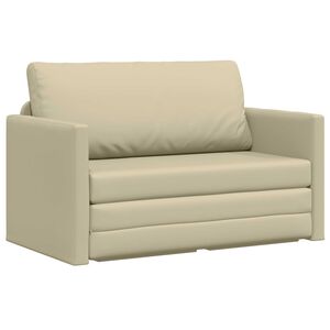 vidaXL Canap&eacute;-Lit Cr&egrave;me 124 x 71 x 78 cm Simili cuir