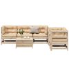 vidaXL Salon de jardin 6 pcs avec coussins Bois de pin massif
