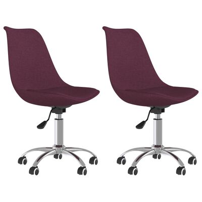 vidaXL Chaises à manger pivotantes lot de 2 violet tissu