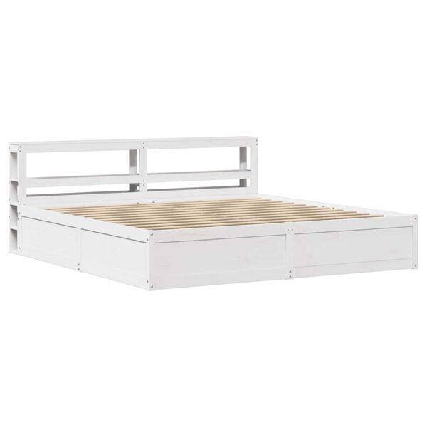 vidaXL Cadre de lit et t&ecirc;te de lit blanc 180x200 cm bois de pin massif