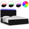 VidaXL Cadre de lit ottoman avec matelas noir 160x200 cm velours