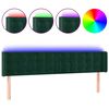 vidaXL T&ecirc;te de lit &agrave; LED Vert fonc&eacute; 203x16x78/88 cm Velours