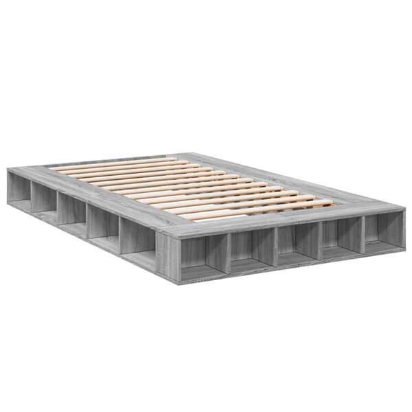 vidaXL Cadre de lit sans matelas sonoma gris 120x190 cm