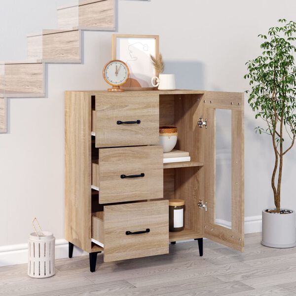 vidaXL Buffet ch&ecirc;ne sonoma 69,5x34x90 cm bois d'ing&eacute;nierie