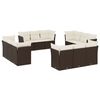 vidaXL Salon de jardin avec coussins 12 pcs marron r&eacute;sine tress&eacute;e