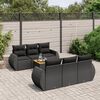 vidaXL Salon de jardin 7 pcs avec coussins noir r&eacute;sine tress&eacute;e