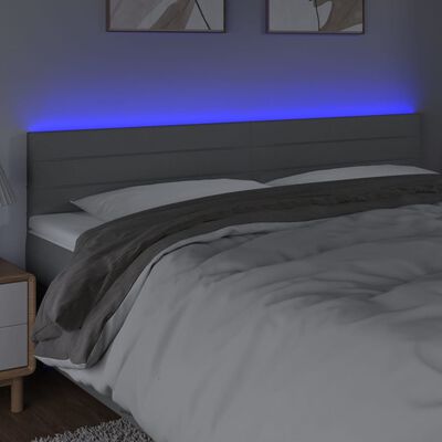 vidaXL Tête de lit à LED Gris clair 180x5x78/88 cm Tissu
