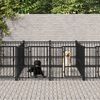 vidaXL Chenil d'ext&eacute;rieur pour chiens Acier 15,02 m&sup2;