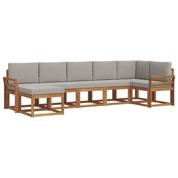 vidaXL Ensemble de canap&eacute;s d'ext&eacute;rieur 7 pcs Gris Naturel et Clair