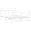 vidaXL Cadre de lit métal sans matelas et pied de lit blanc 140x190 cm