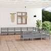 vidaXL Salon de jardin 11 pcs Gris Bois de pin massif