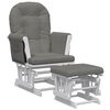 vidaXL Chaise ber&ccedil;ante avec repose-pied Gris fonc&eacute; Tissu