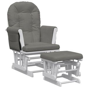 vidaXL Chaise ber&ccedil;ante avec repose-pied Gris fonc&eacute; Tissu