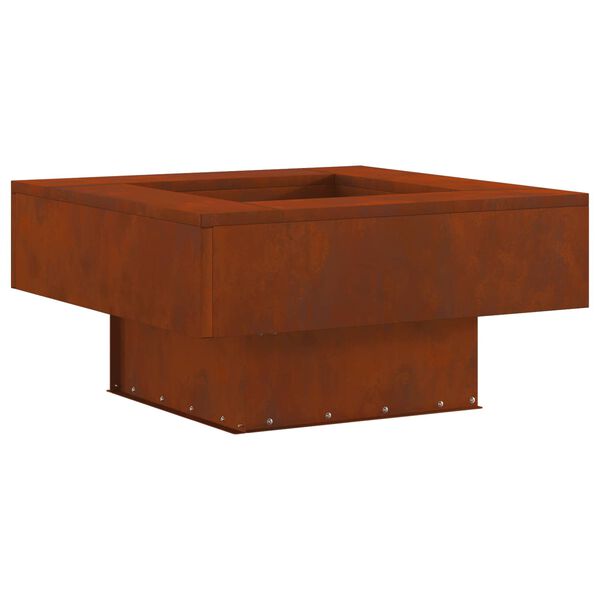 vidaXL Braise Marron 80 x 80 x 40 cm Acier patin&eacute;