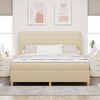 vidaXL Lit &agrave; ressorts avec matelas gris fonc&eacute; 90x190 cm Cr&egrave;me tissu
