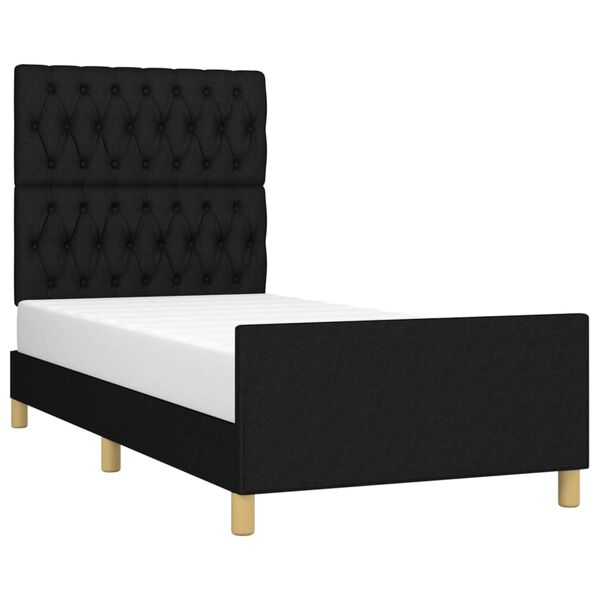 vidaXL Cadre de lit sans matelas noir 90x190 cm tissu
