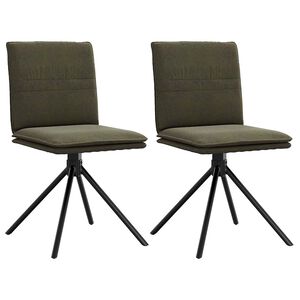 vidaXL Chaise &agrave; manger vert arm&eacute;e similicuir daim
