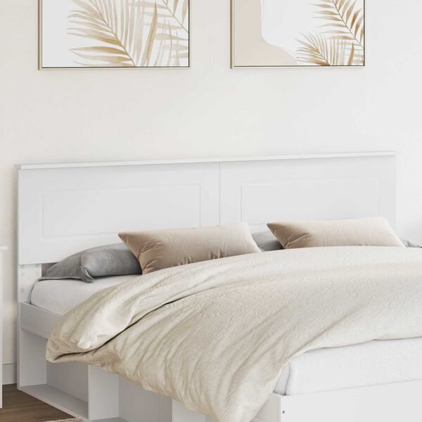 vidaXL T&ecirc;te de lit Blanc 200 cm Bois d'ing&eacute;nierie