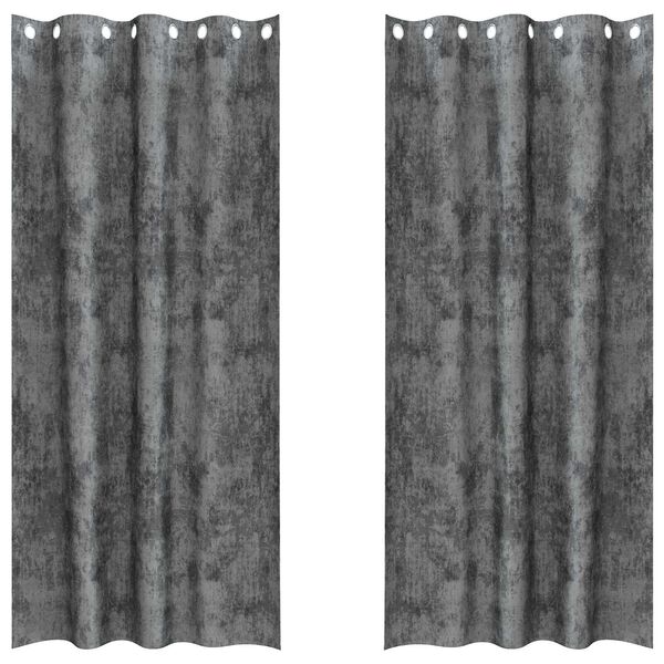 vidaXL Rideaux en velours 2 pcs Gris 245 x 140 cm Velours
