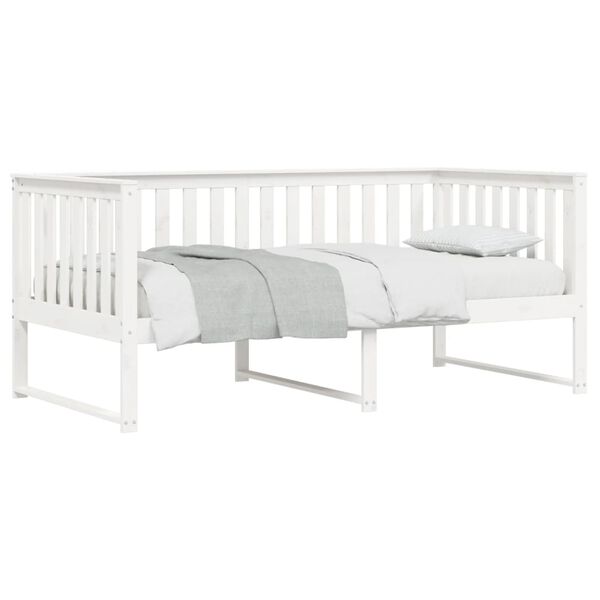 vidaXL Lit de jour sans matelas blanc 100x200 cm bois de pin massif